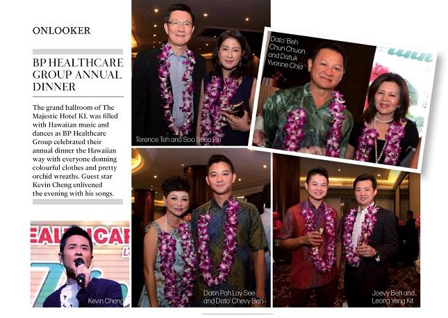 Write Up in Tatler – BP Healthcare Corporate Annual Dinner 2014